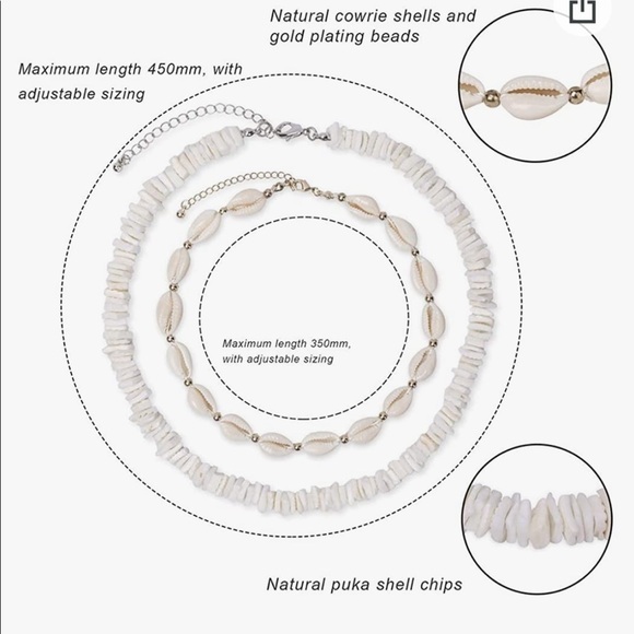New In Box 2 in 1 Puka Chip & Cowrie Shell Necklaces - Picture 2 of 6